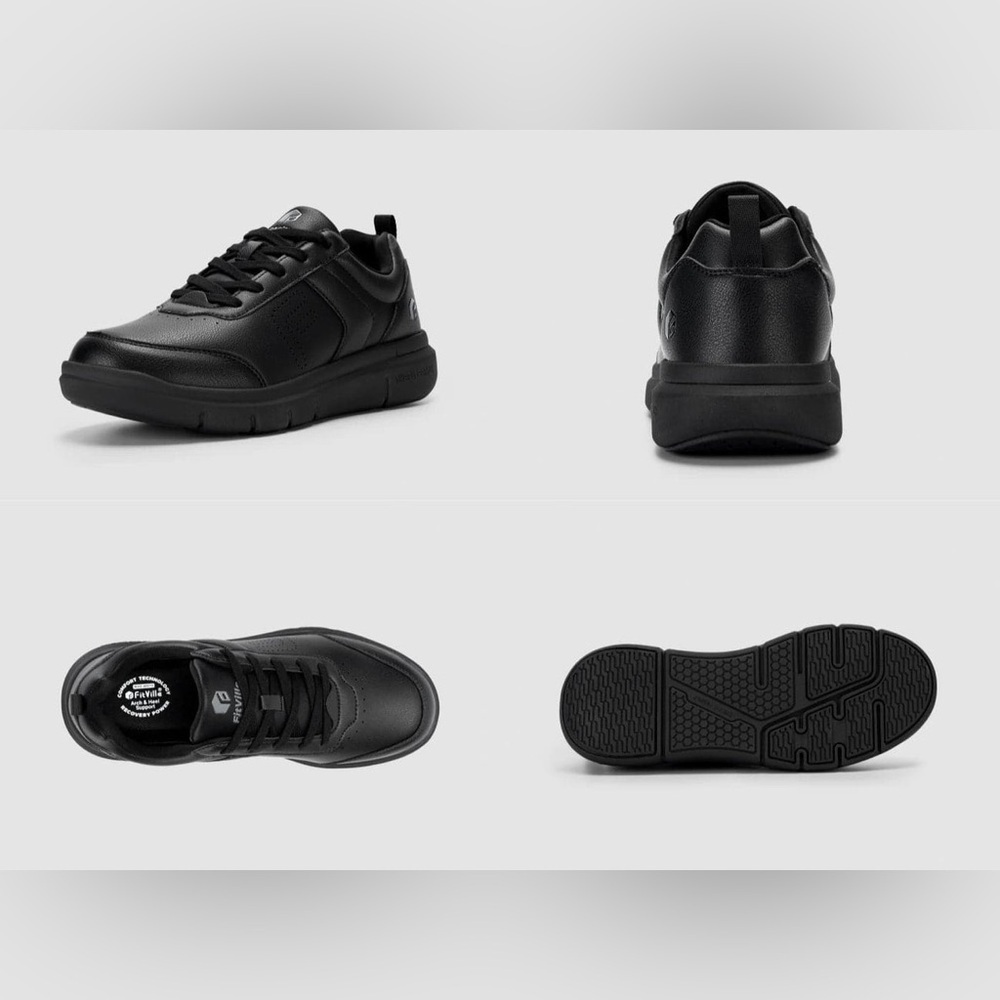 FitVille Men's BriskWalk Deluxe Lace-up Business Casual Sneaker V1 - Picture 2 of 3
